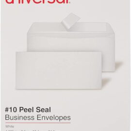 #10 ENVELOPE (4 1/8 X 9 1/2) 24# PEEL N SEAL WHITE WOVE SIDE SEAMS HB UNV36003